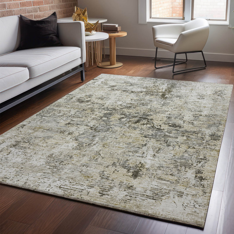 Red Rectangular Washable Synthetic Rug, 46" x 30"