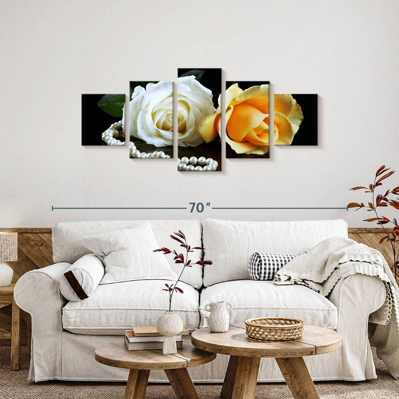 Perles et roses, H 24 po x l 55 po