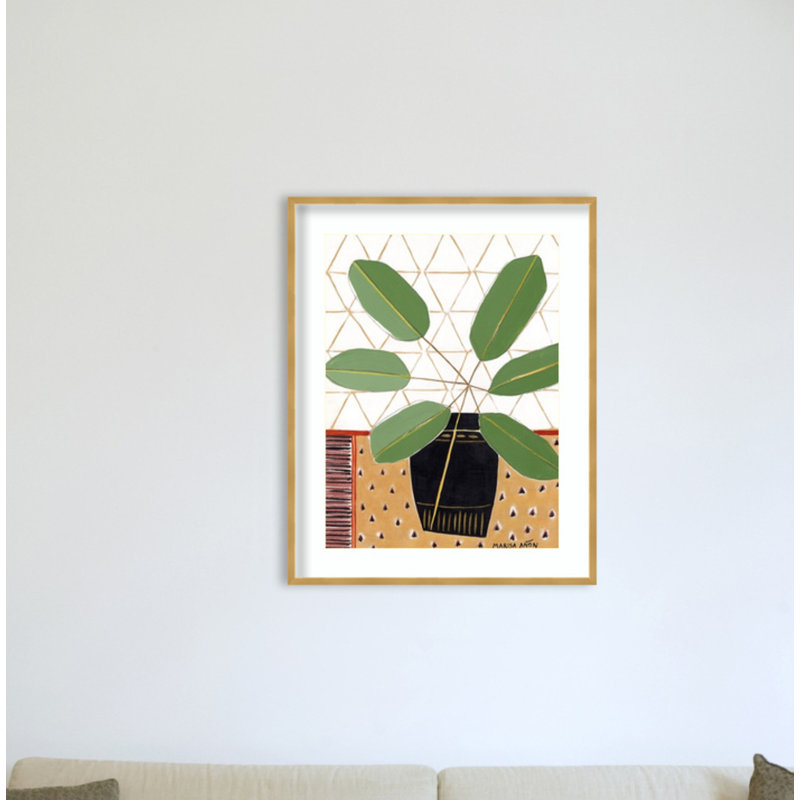 Nappe dorée 4 (plante) par Marisa Anon - reproduction de cadre photo, Doré, H 19 po x l 15 po