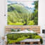 Tapisserie de vue panoramique paysage petit lac vert-28509274