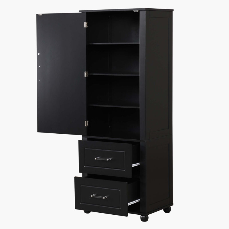 Azaan Freestanding Bathroom Cabinet, Black