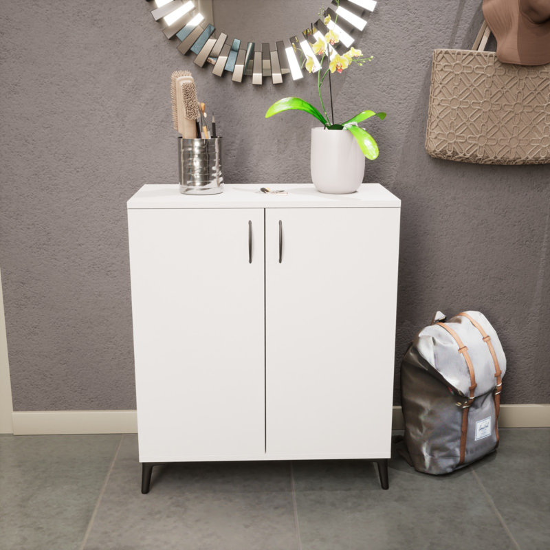 12 Pair Shoe Storage Cabinet, White