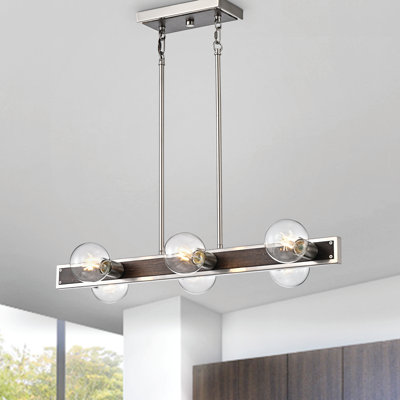 Brewen 6 - Light Brushed Nickel Kitchen Island Pendant
