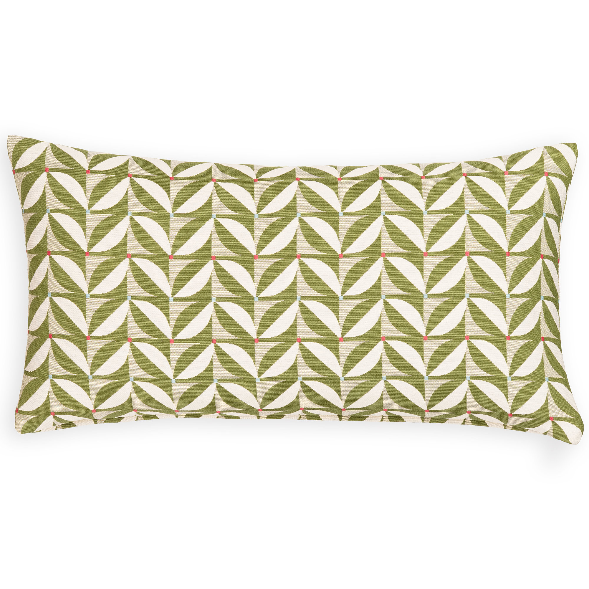 Mattelynn Geometric Indoor/Outdoor Throw Pillow, 
Rectangle 12"H x 21"W, Green