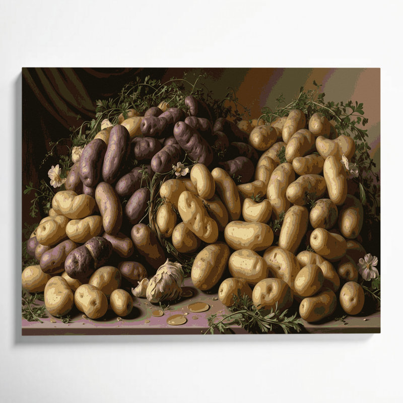 Art mural sur toile brun légumes et pommes de terre, H 11 po x l 14 po