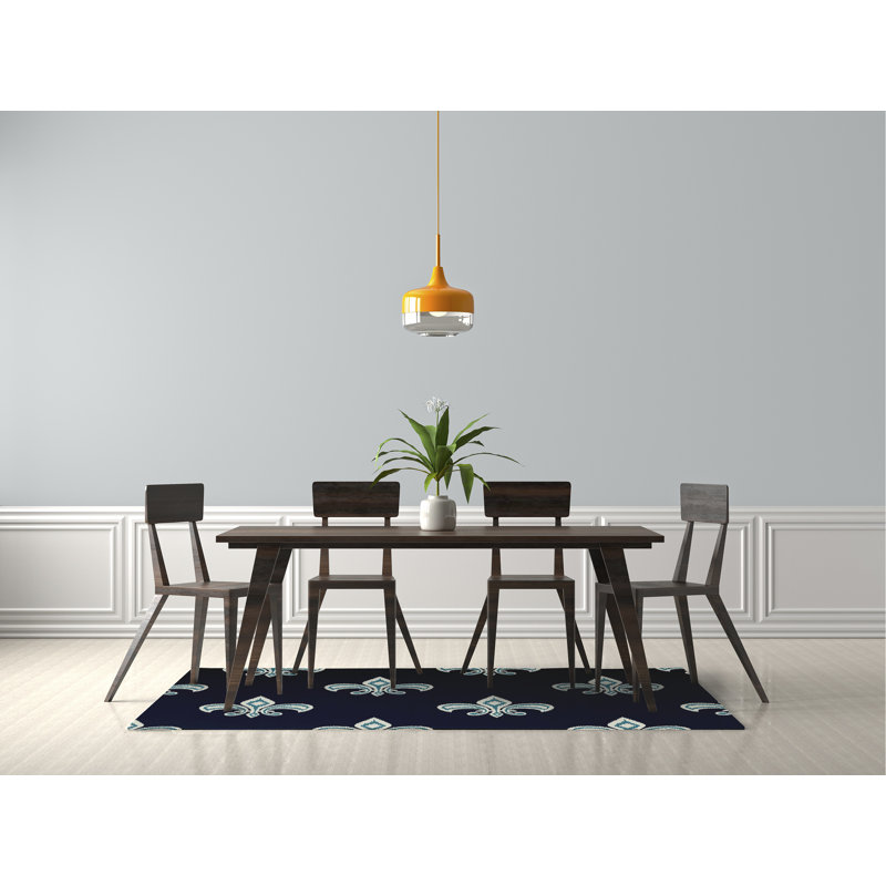 Chenille Damask Indoor Rug, Rectangle 5' x 7'