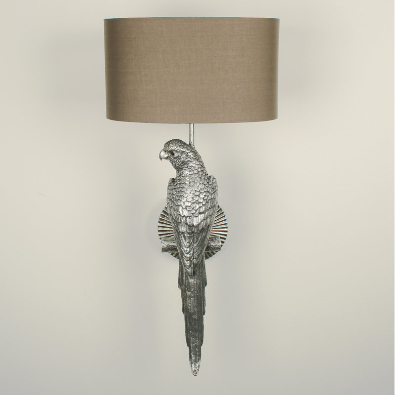 McConnelsville Resin Plug-in Armed Sconce, Silver, Gray
