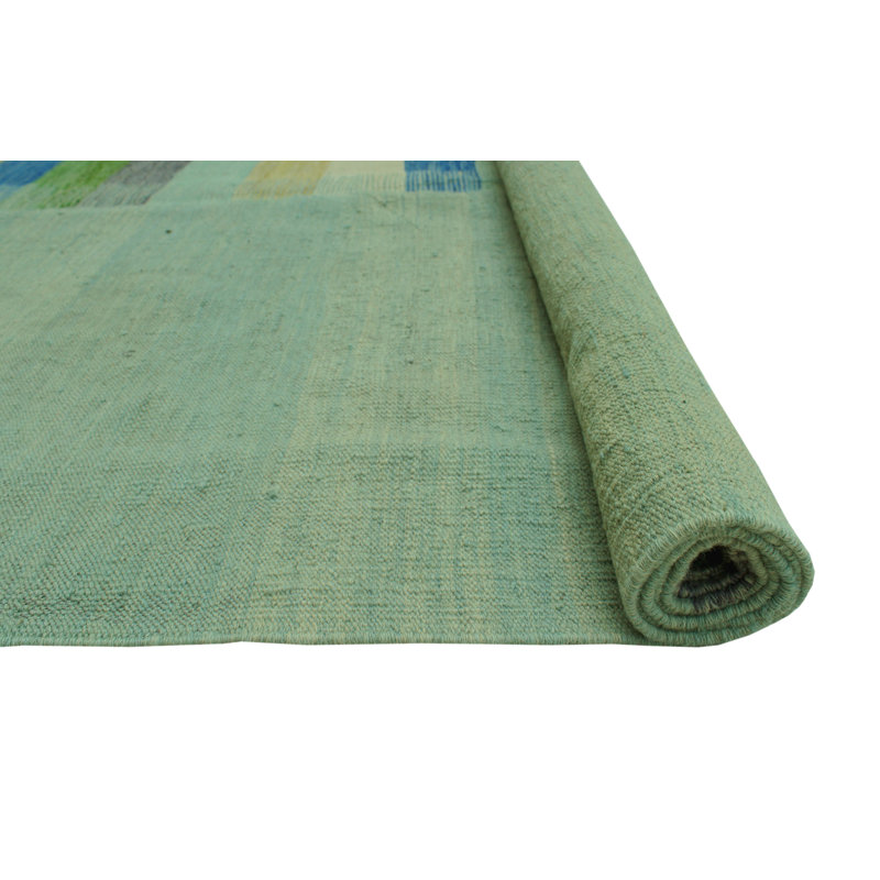 Tapis vert clair en laine Ames