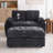 Double Recliner Sofa with USB Charging and Storage Ottoman-1065744517