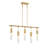 Downend 5-Light Linear Chandelier in Warm Brass