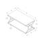 Table de salon rectangulaire blanc brillant - base en métal, décor contemporain, L 44 po x P 22 po x H 18,5 po, accessoire de maison moderne, l 44 po