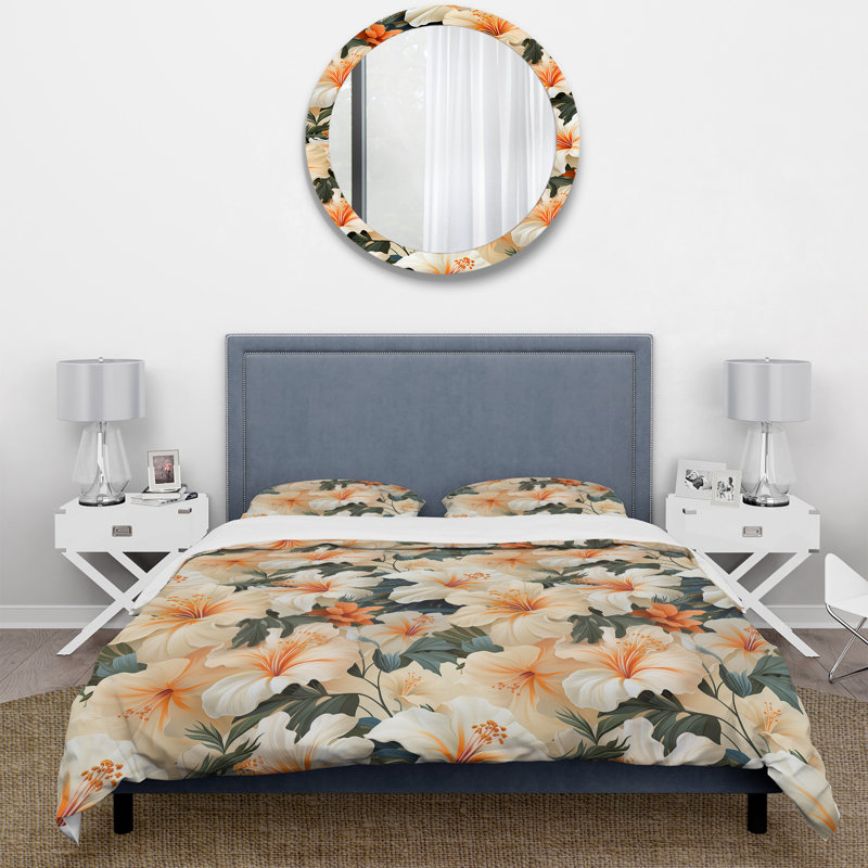 Ensemble de housse de couette Papaya Dreams, Housse de couette pour très grand lit et 2 très