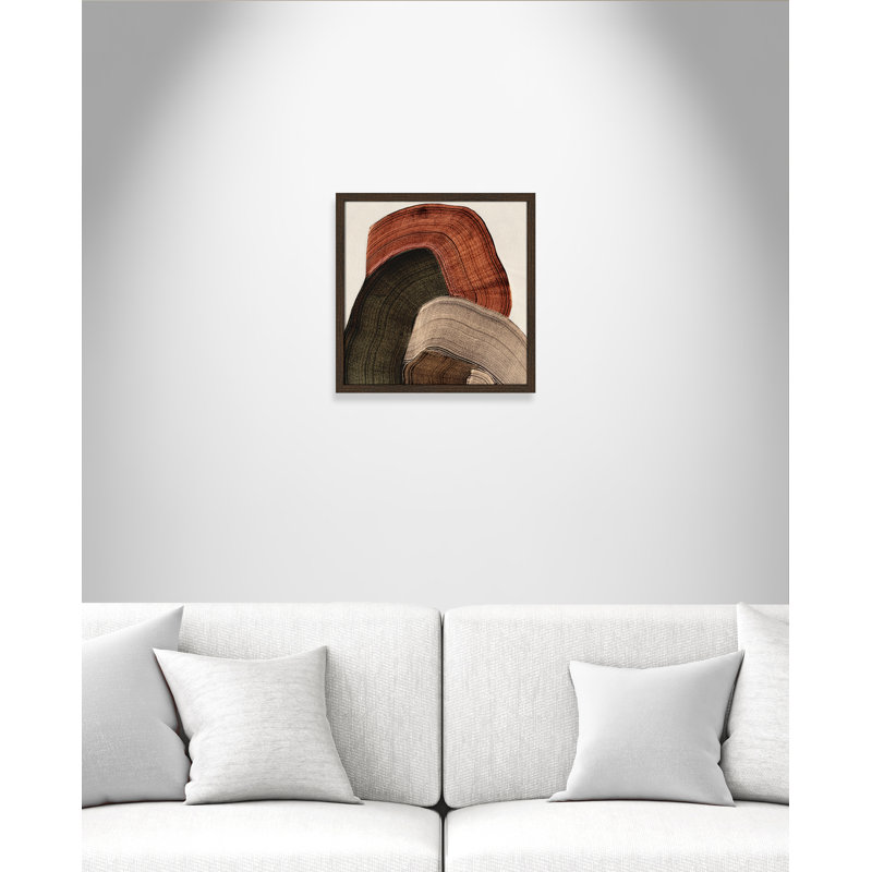 «Folded Earth I Print» par , 17'' W x 17'' H, Framed Print, Walnut Woodgrain