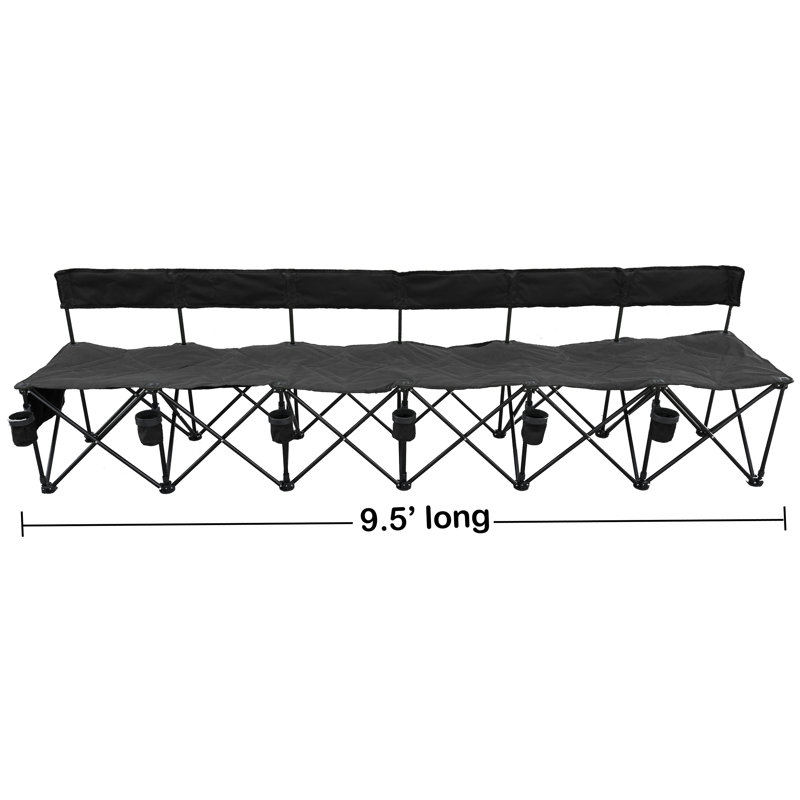 Solange Folding Camping Bench, Black