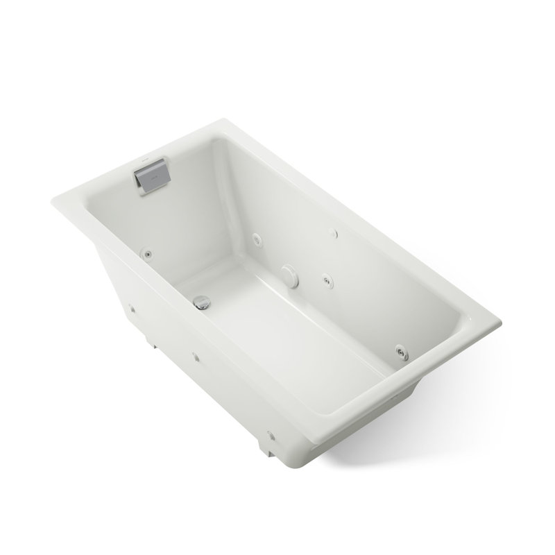 Tea-for-Two 66-In x 36-In Drop-in/Undermount Whirlpool Bath with Reversible Drain, Dune