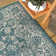 Leonora Bohemian Textured Weave Floral Teal/Gray Indoor/Outdoor Rug