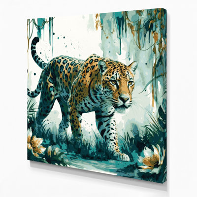 «Big Cats Pantanal Jaguar», art mural sur toile bleue