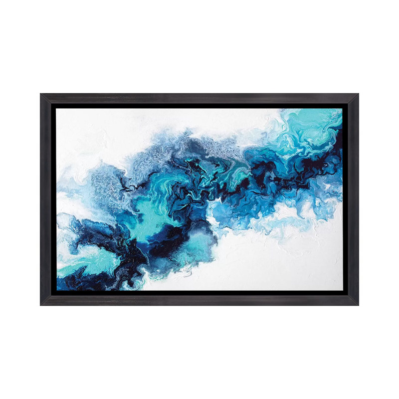 Eau élémentaire - reproduction d'art, Toile avec cadre noir patiné, H 18 po x l 26 po x P 1,5 po