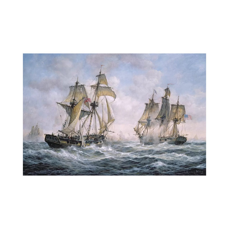Action Between U.S. Sloop-of-War "Wasp" and H.M. Brig-of-War "Frolic", 1812- Gallery-Wrapped Canvas Giclée, 26" H x 40" W