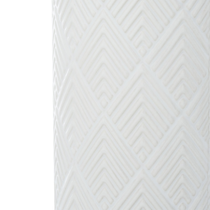 White and Gold Embossed Ceramic Bathroom Tumbler