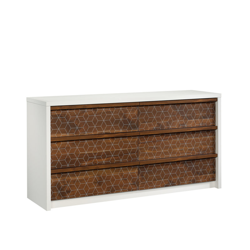 Holtzlander 60.71" W 6-Drawer Manufactured Wood Dresser, Soft White