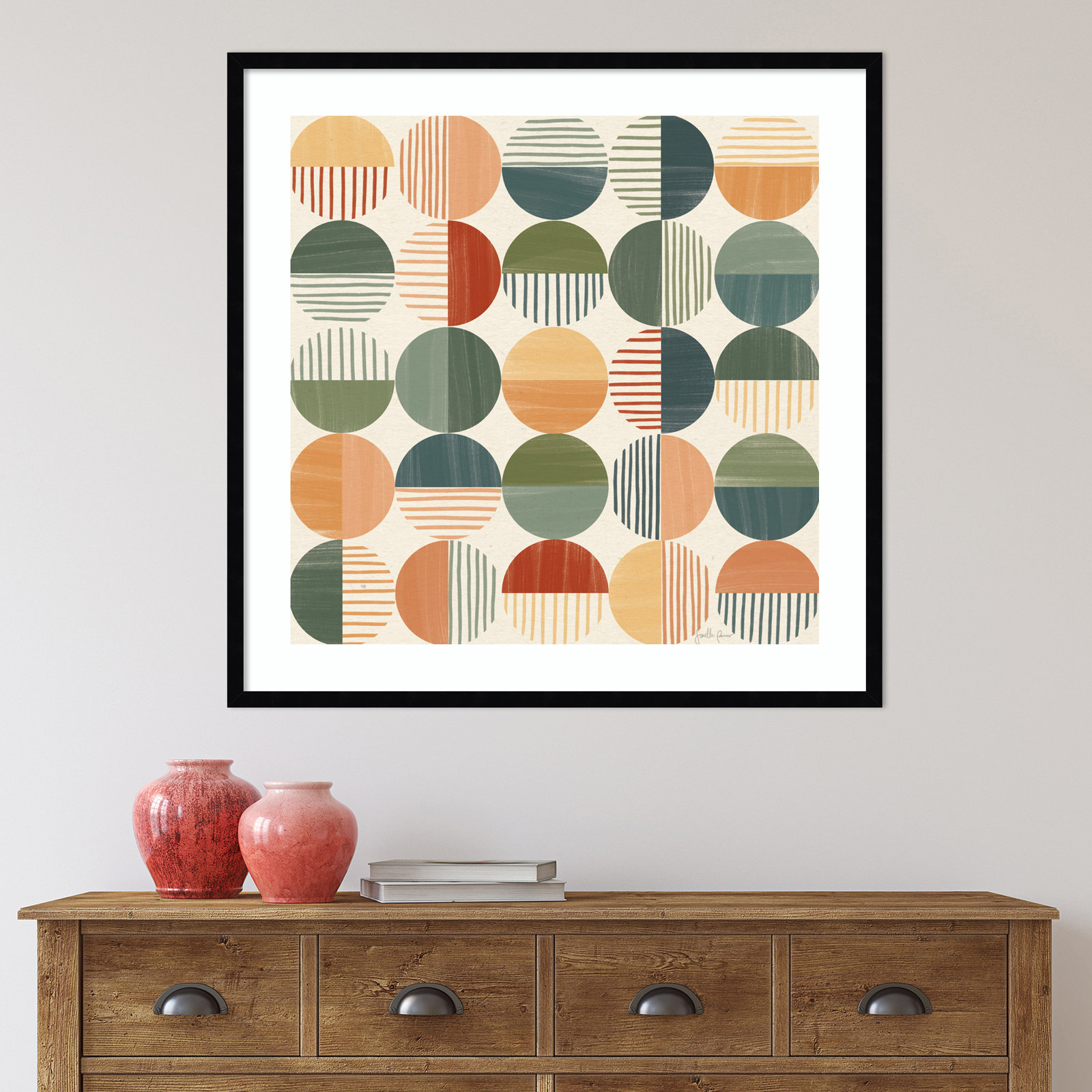 Born To Roam Pattern II, Black, 33" H x 33" W x 1" D