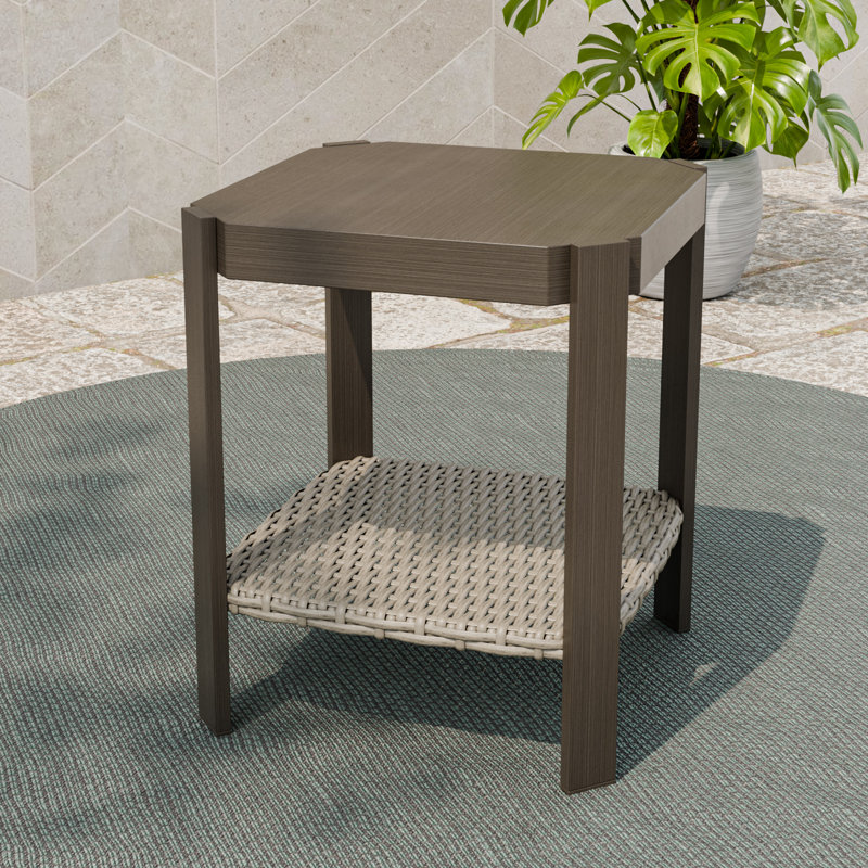 Table d'appoint en acier pour terrasse, table basse d'extérieur carrée