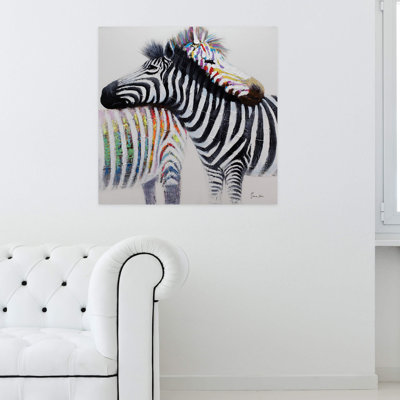 Zebra Love Hand Painted Acrylic Painting