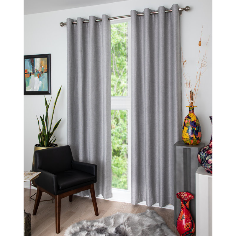 Synder Room Darkening Curtains / Drapes Pair, Silver