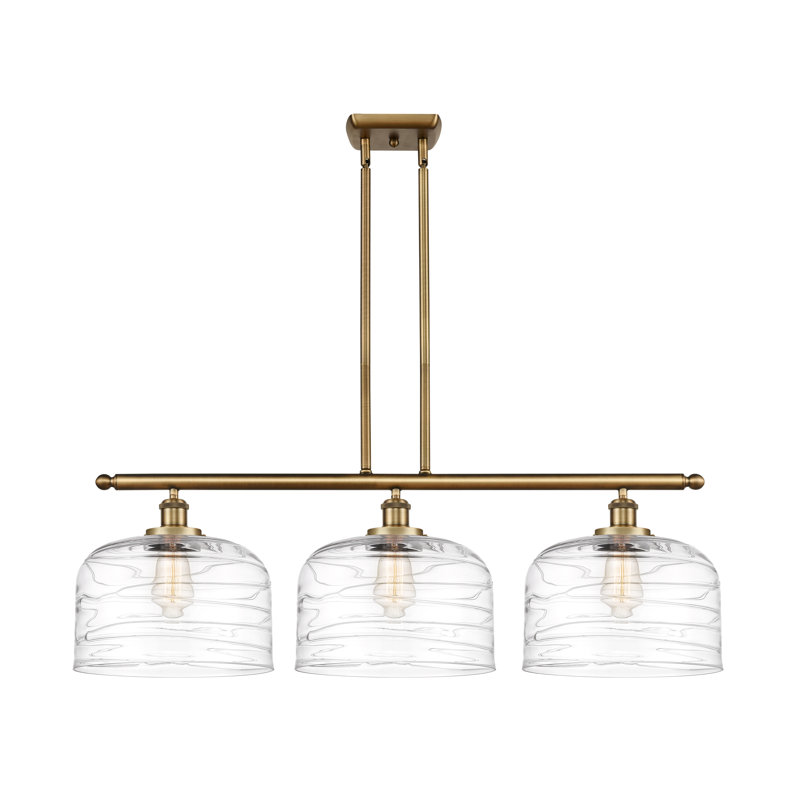 Harto 3 - Light Kitchen Island Pendant, No Bulb Included, Brushed Brass