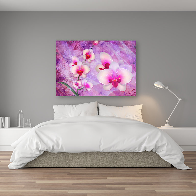 Orchid Blossom Abstraction - Wrapped Canvas Print, 80cm H x 120cm W