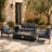 Rectangular Black Terrazzo Fireplace