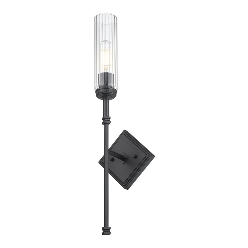 Applique murale 1 lumière noire mat 23,75 po Esme, Noir mat