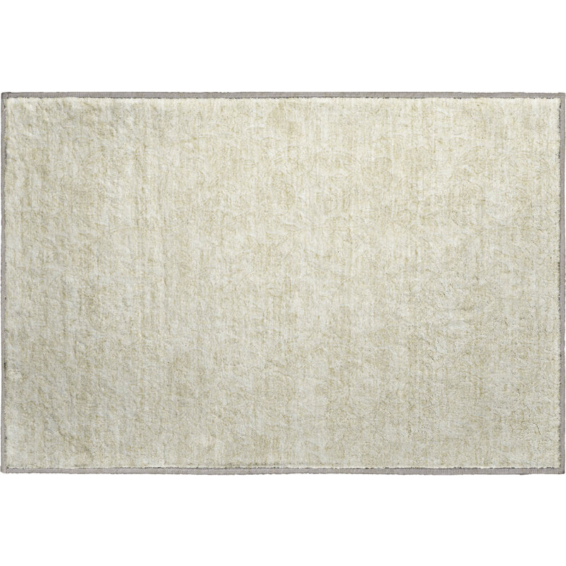 Premium Machine Washable Prisco Ivory Rug, Rectangle 1'8" x 2'6"