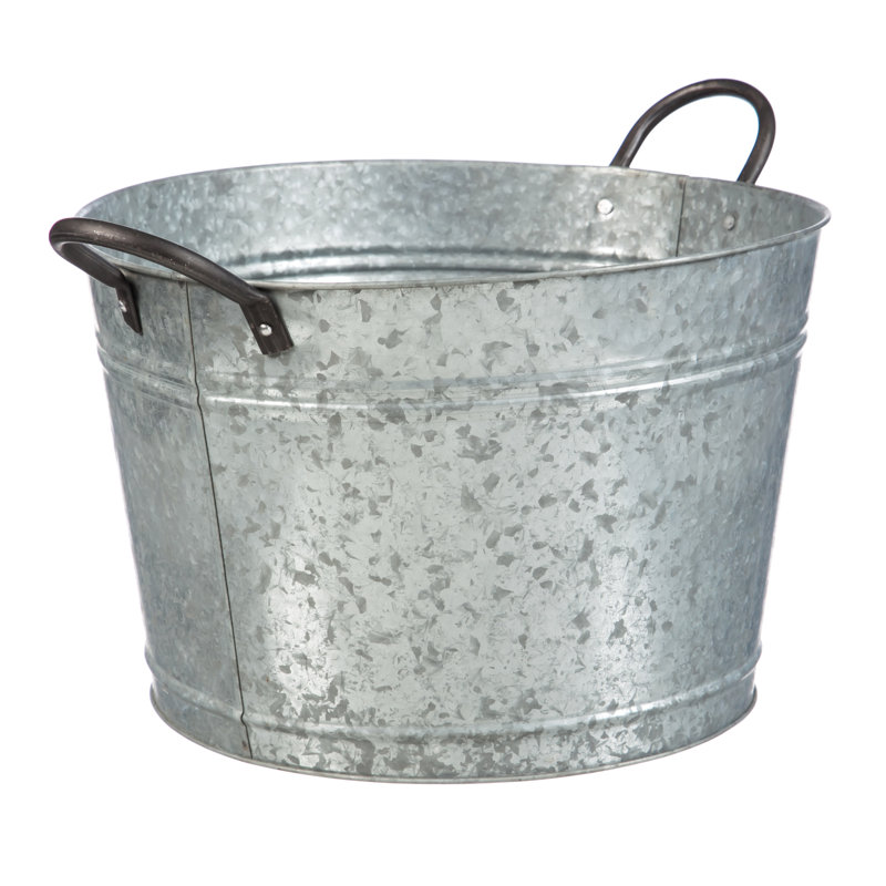 Ensemble de 2 pots en métal galvanisé