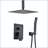 12-Inch Ceiling Mounted Rain Shower System with Handheld, Matte Black-125774954
