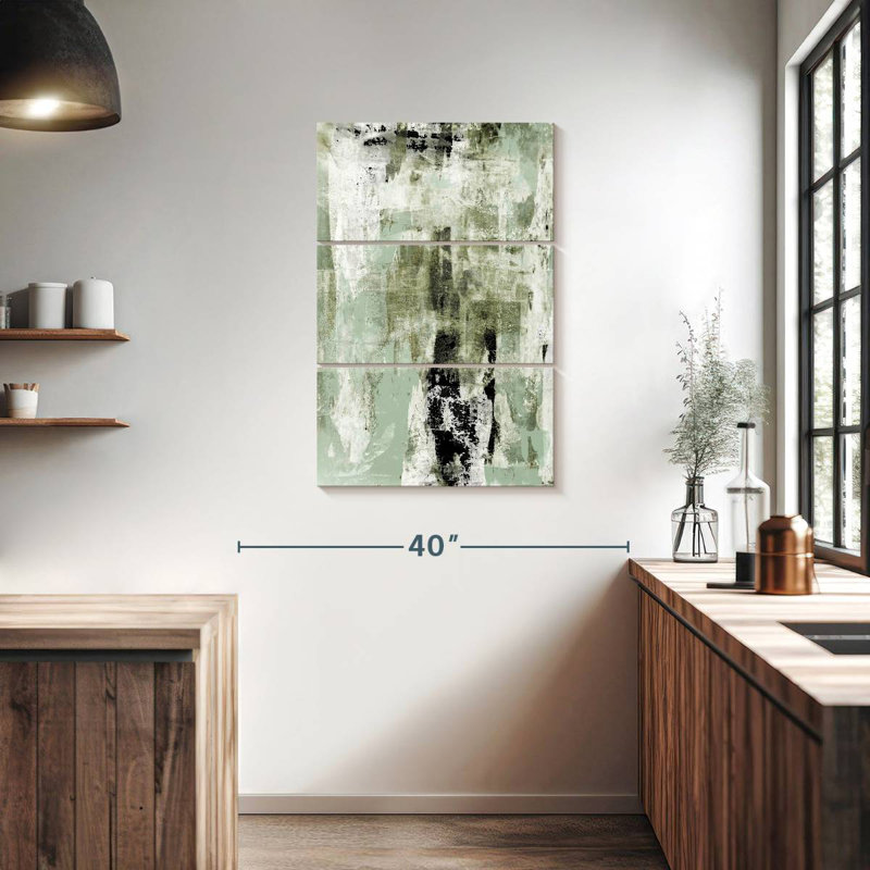 Avery Sage Green Abstract, 38" H x 24" W