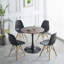 Table de salle à manger de style Mid-Century 31,5 "NOIR ET NOYER Tulip pour 2 à 4 personnes avec plateau en MDF et table de salle à manger