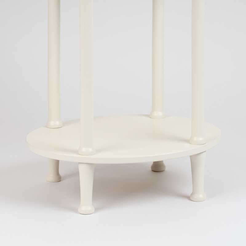 Solid Wood End Table, Ivory