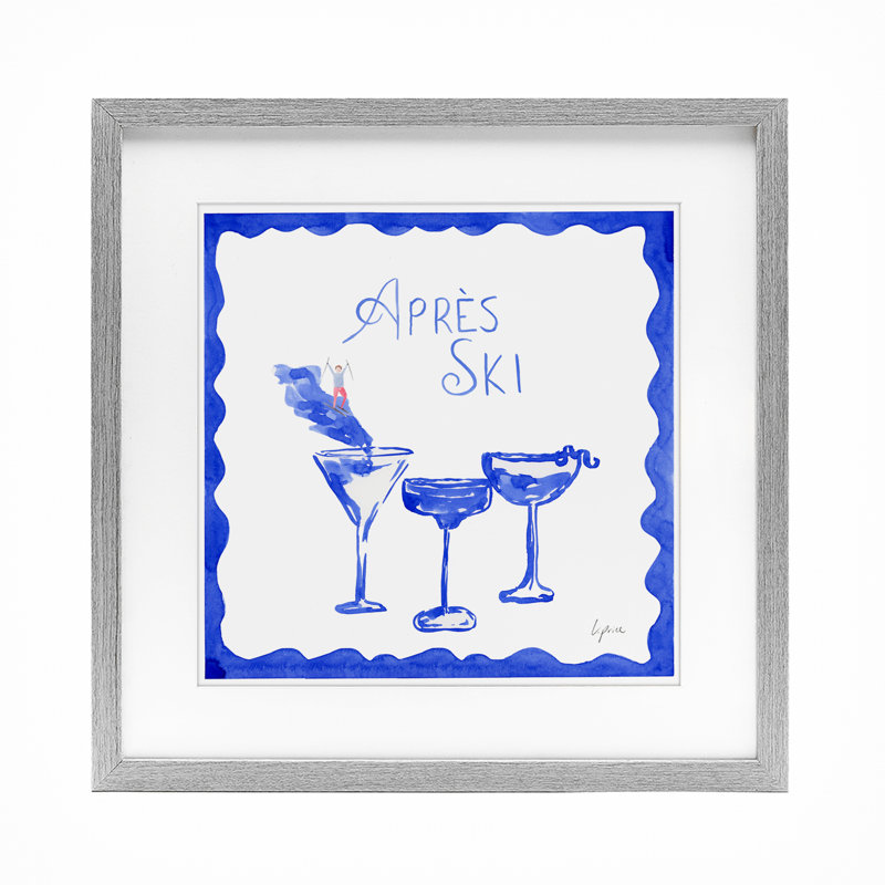 «Apres Ski Winter Cocktail», reproduction encadrée sous verre, conception de Lucille Price, H 13 po x l 13 po