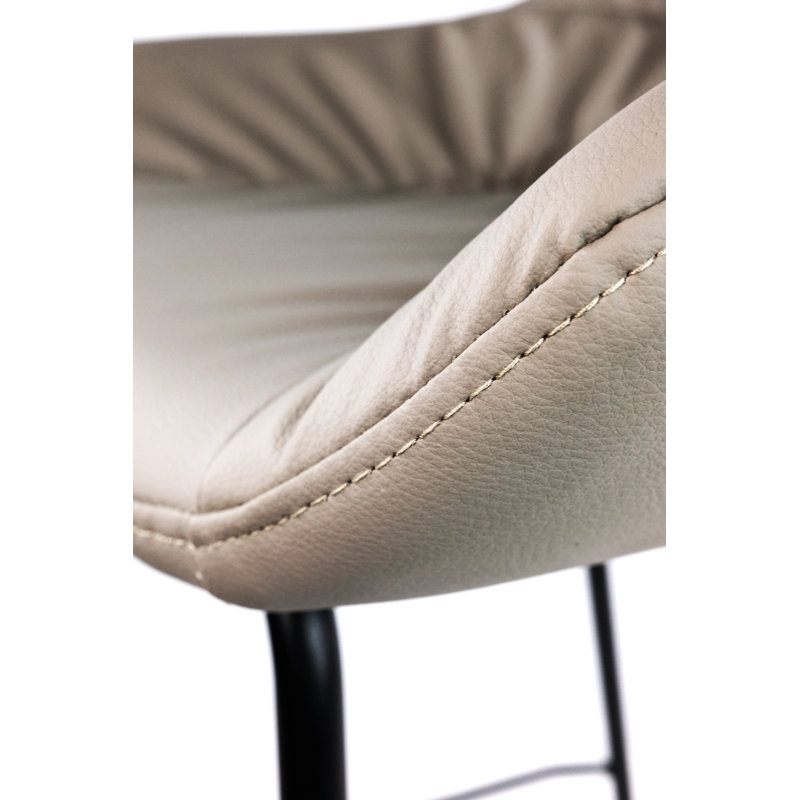 Ensemble de chaises de salle à manger rembourrées, similicuir, structure en métal, style moderne (kaki froissé)