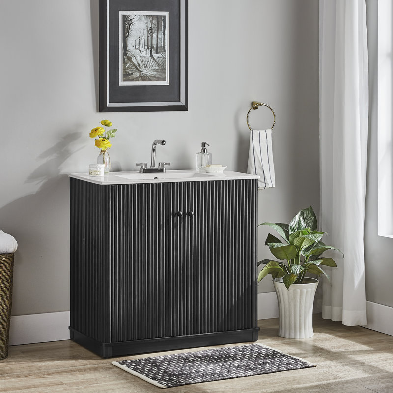 36" Bathroom Vanity in Black Oak, Black Oak