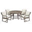 Ensemble de salle à manger d'extérieur 5 pièces Ensemble de table et chaises de patio avec trou pour parasol-832987069