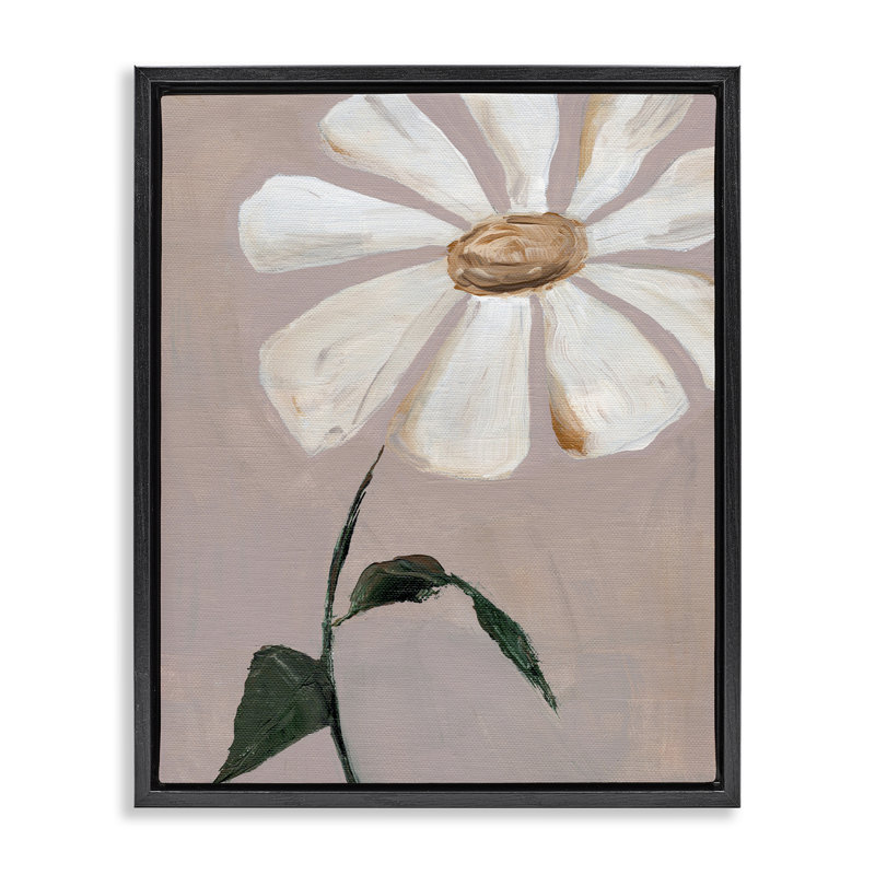 "Simple Daisy Sprig", art mural encadré par Nikita Jariwala, H 21 po x l 17 po, Cadre flottant noir de jais