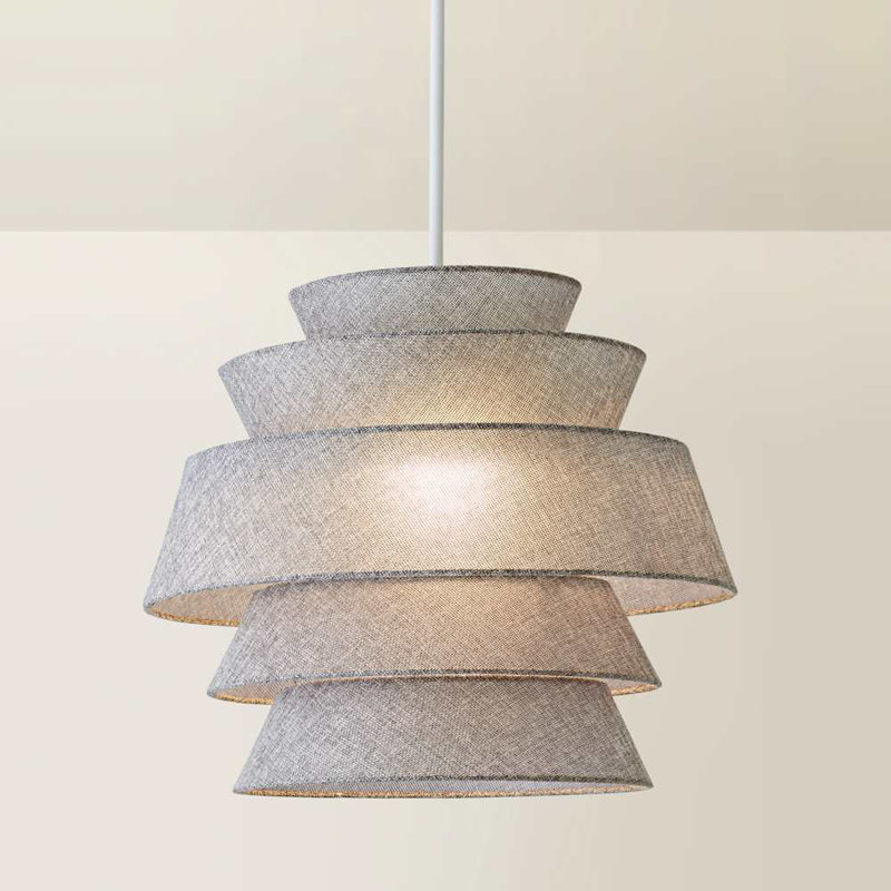 Malachi 33 cm H Drum Pendant Shade ( Slip-On ), Gray