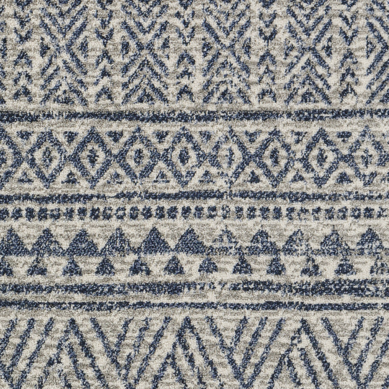 Cadle Rectangle Machine Woven Polypropylene Area Rug in Blue, Rectangle 5'3" x 7'
