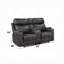 Causeuse inclinable manuelle Hori, microfibre grise 75 po, porte-gobelets