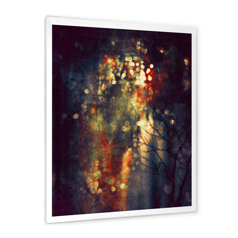 «Grunge Yellowbokeh», reproduction d'art sur toile, H 32 po x l 16 po x P 1 po, Cadre photo blanc