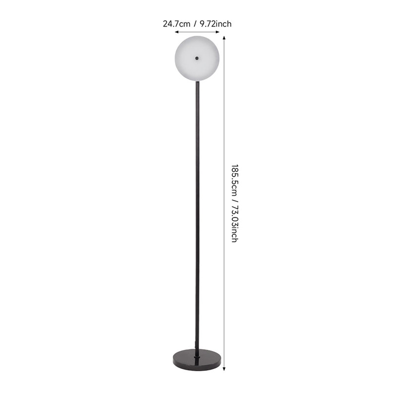 185.5cm Polished Torchiere Floor Lamp with USB and Outlet