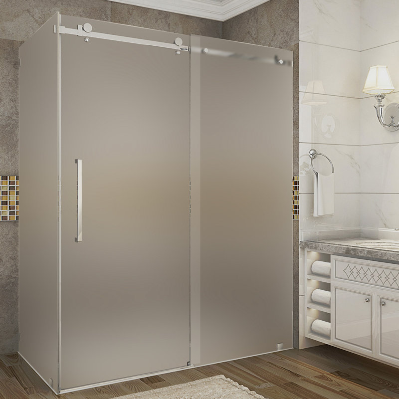 Cabine de douche rectangulaire coulissante 60 "x 75" Moselle, Acier inoxydable